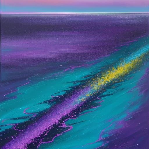 Abstract Beach Scene in Acrylic Pouring Style