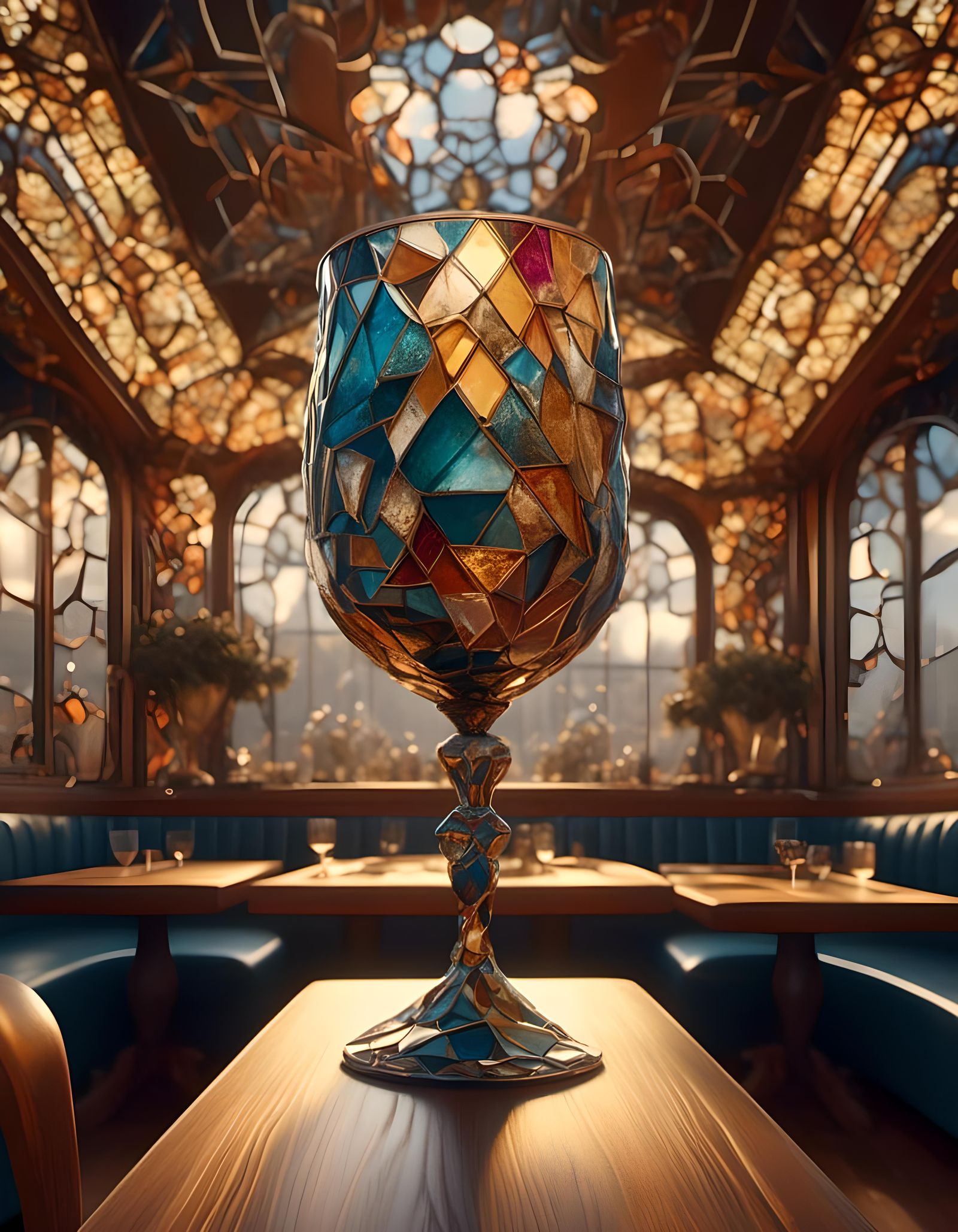 Pint of Beer in Cubist Art Deco Style