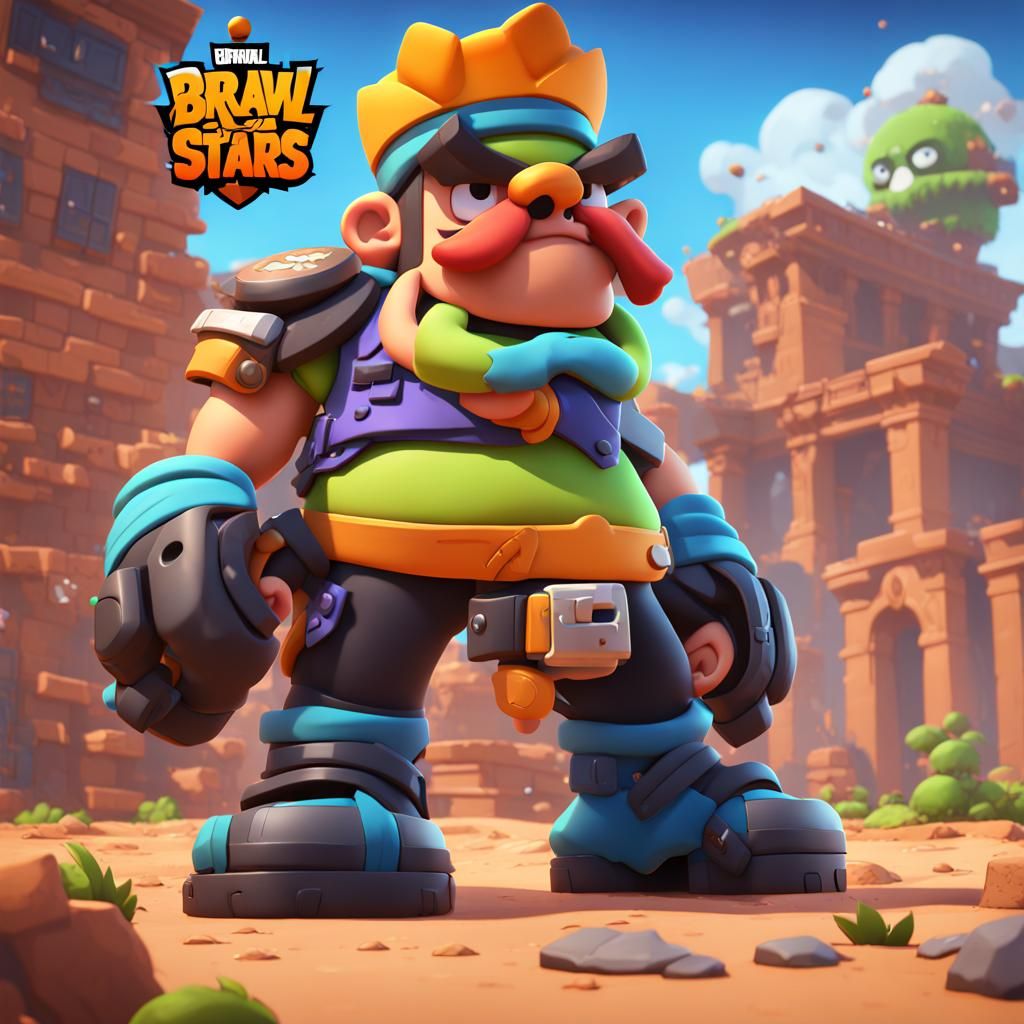 Brawl Stars Fan Art in Detailed Matte Painting Style