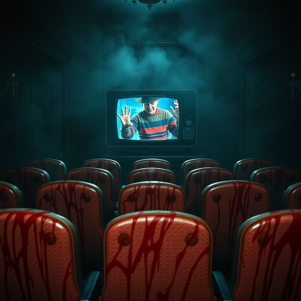 Freddy Krueger's Nightmare Room in Gothic Horror Style