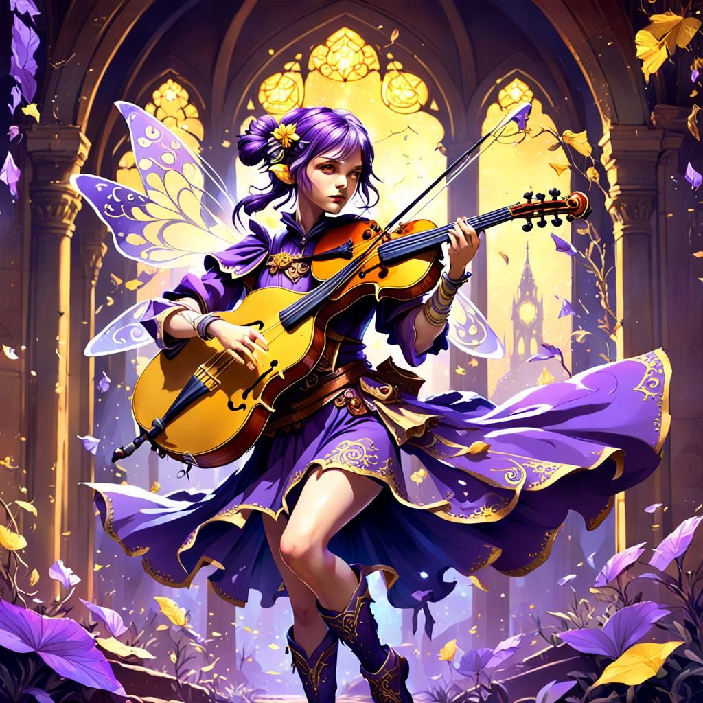 Fairy Bard in Dark Fantasy Style