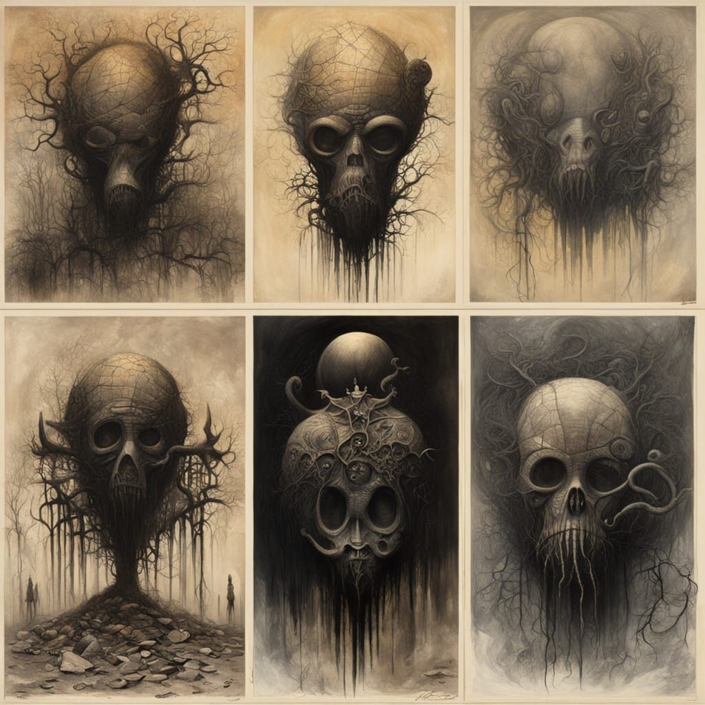 Surrealist Masterpiece Mashup in a Dark, Dreamlike Aesthetic