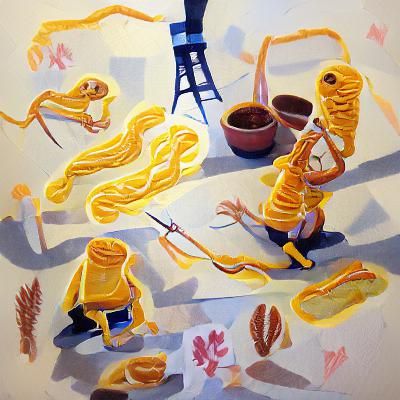 Abstract Weaving in Gouache Style