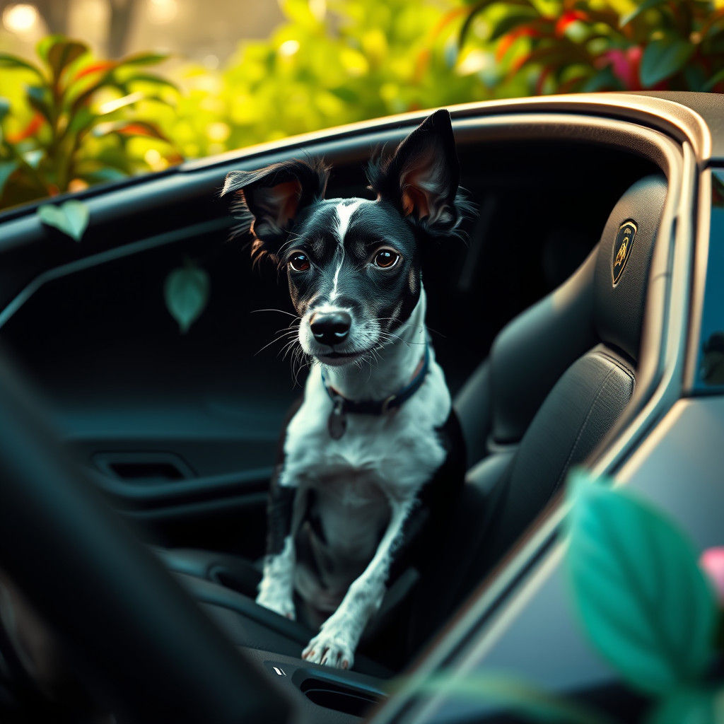 Jack Russell Terrier in Lamborghini Concept Art