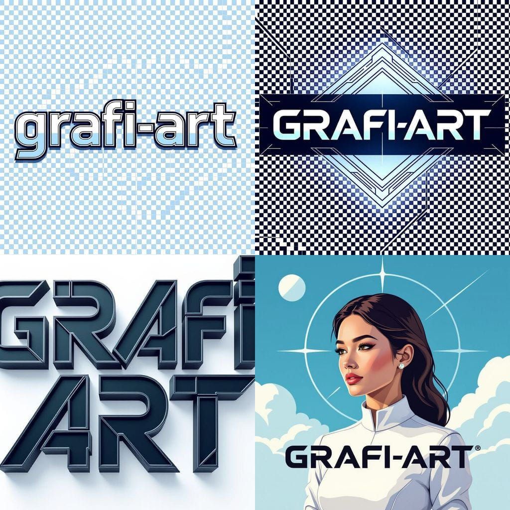 Futuristic Geometric Wordmark Logo for Grafi-Art