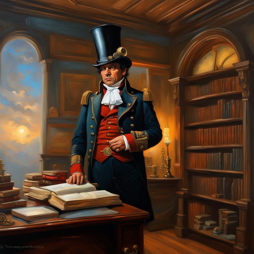 Napoleon Bonaparte in Steampunk Style Office