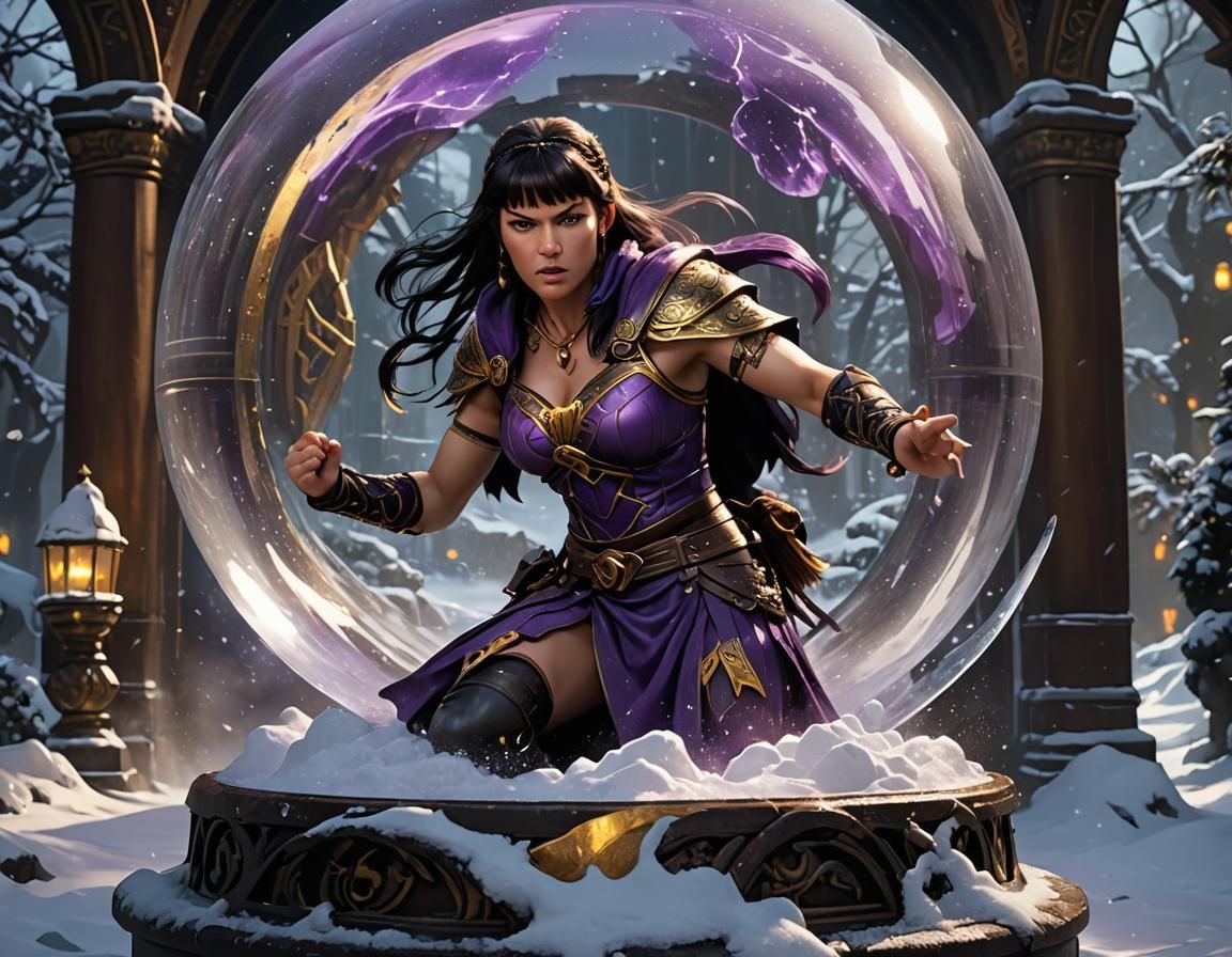 Xena Snow Globe: Dark Fantasy Concept Art