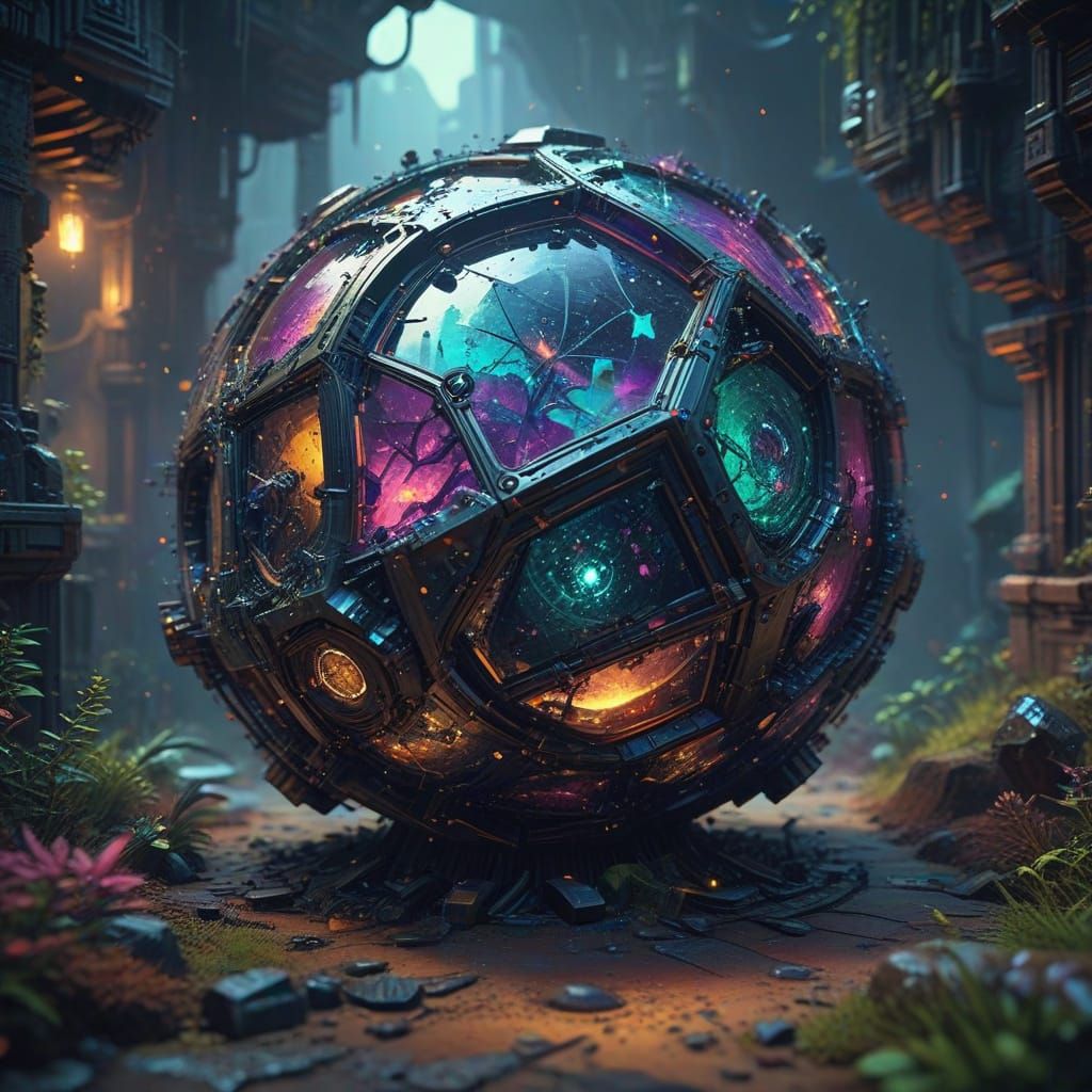 Exploded Cubicuboctahedron in Neo-Cubist Abstraction