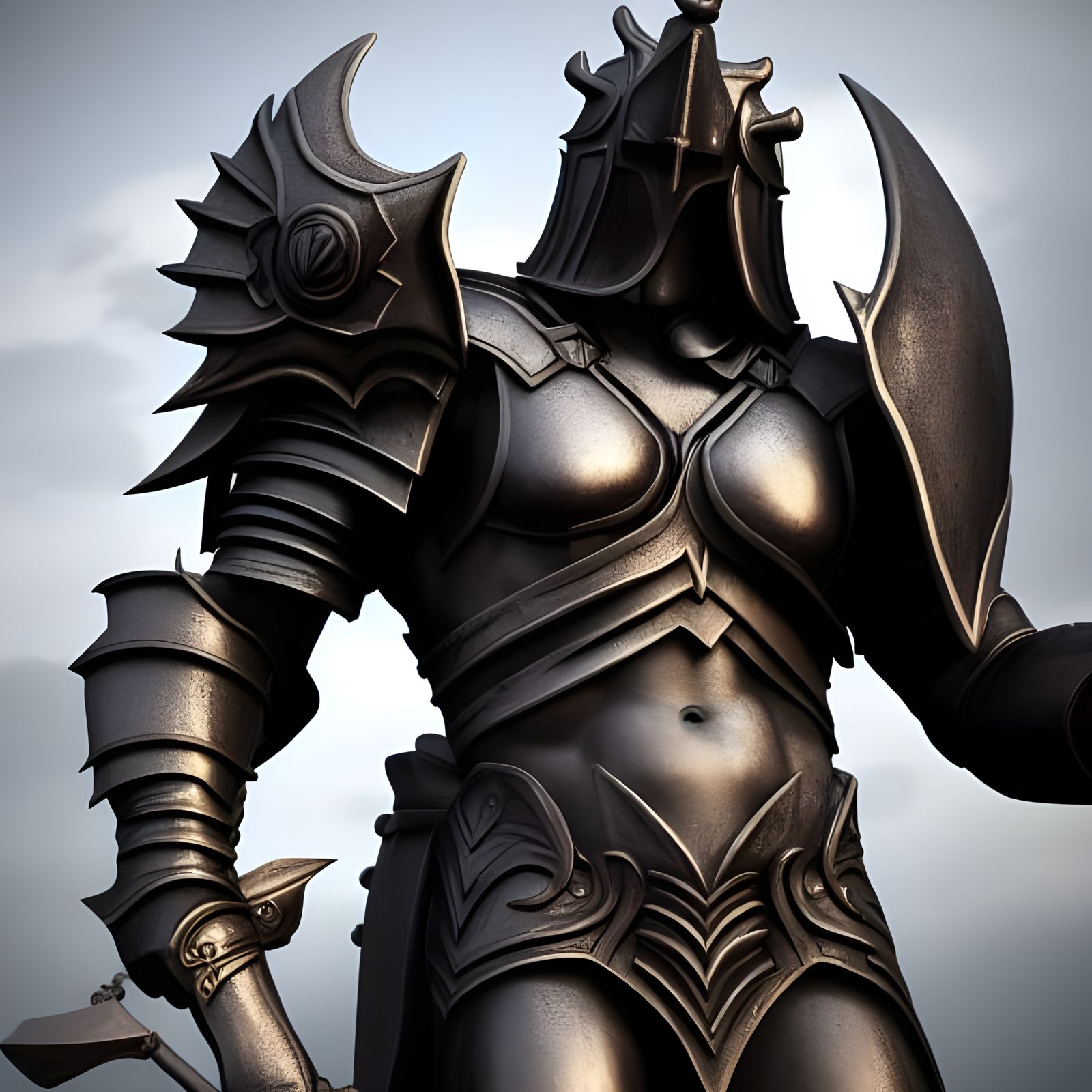 Photorealistic Statue of Ares, God of War