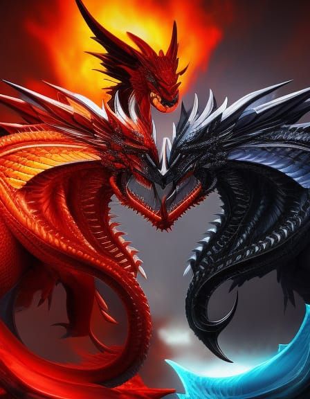 Yin Yang Dragons in Feng Shui, Splash Art Style