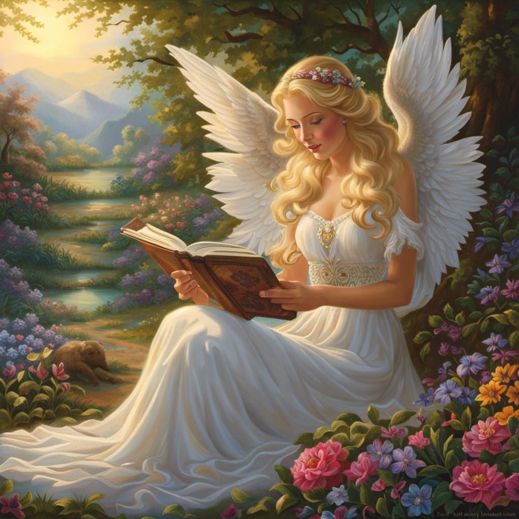 Angel reading