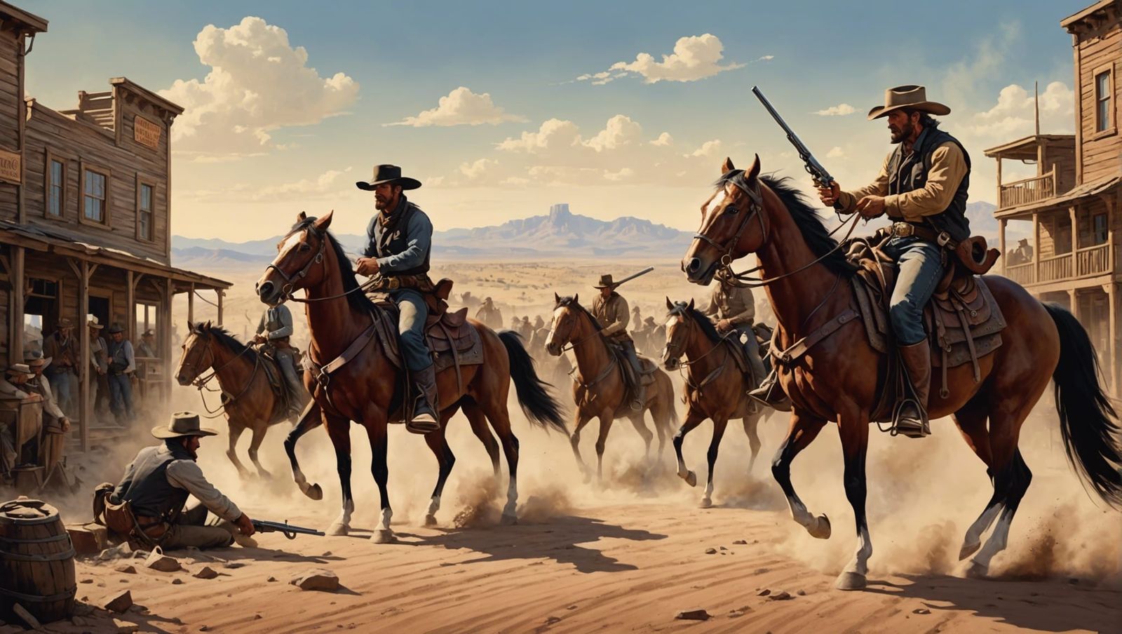 Outlaws and Gunslingers Duel in the Wild West