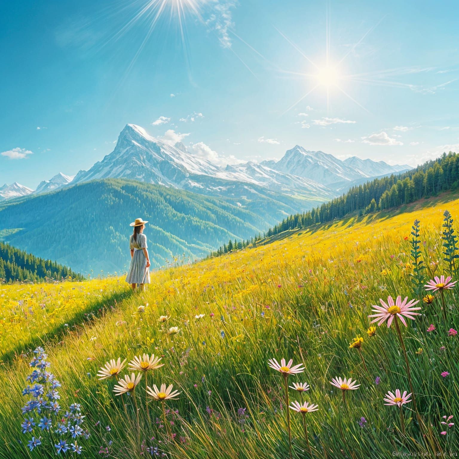 Impressionistic Landscape with Lone Figure