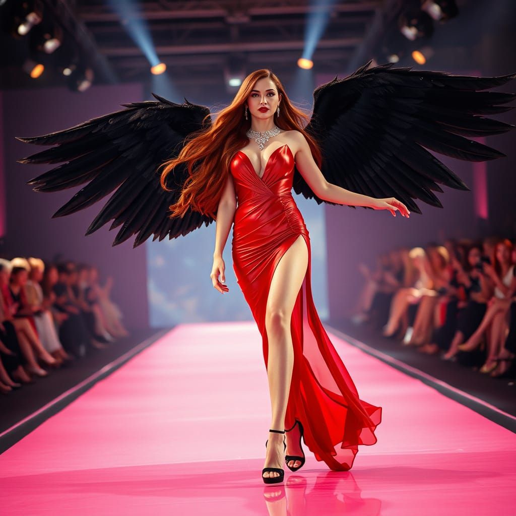 Goddess in Red Haute Couture