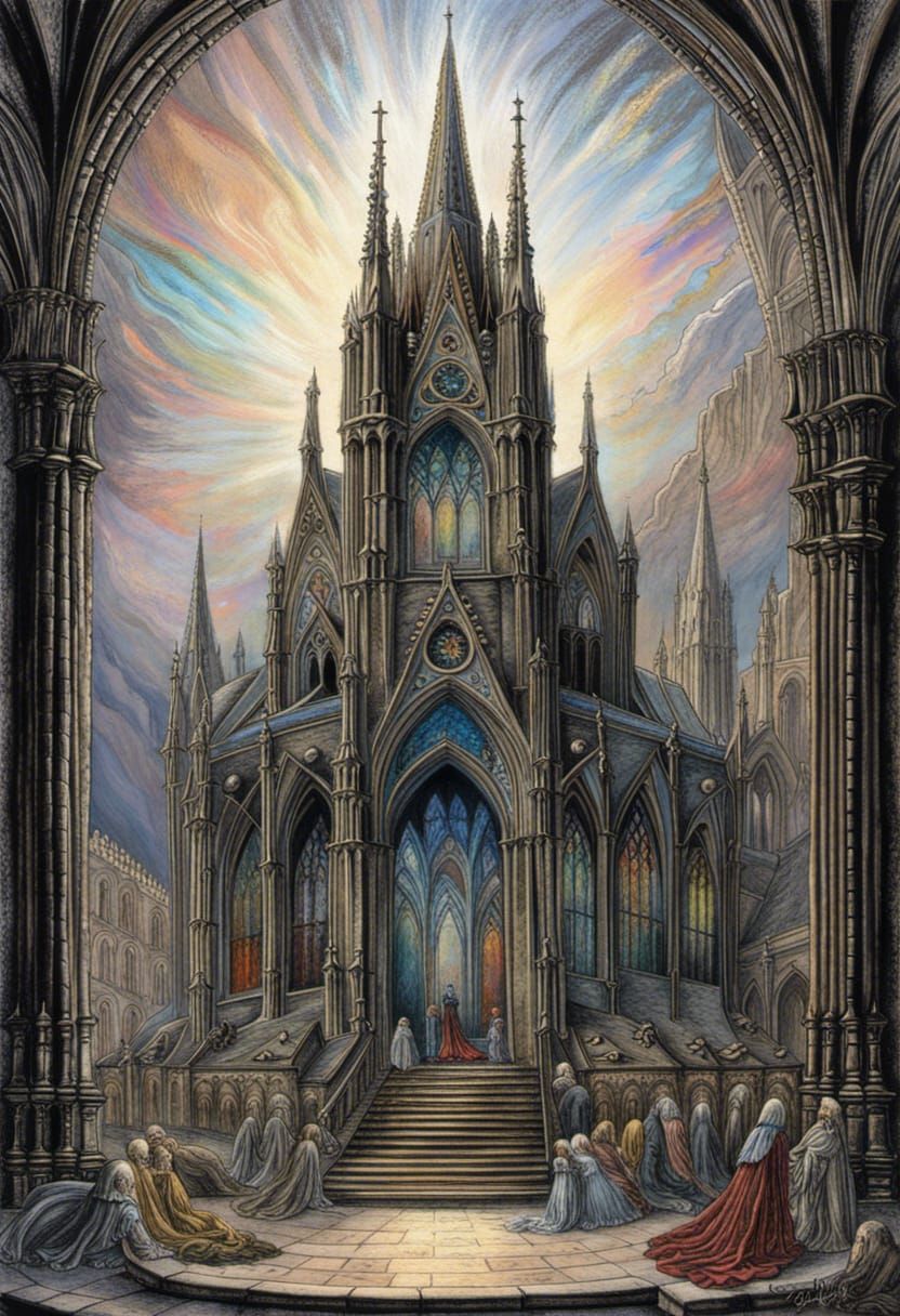 Gothic Cathedral in Gustave Dore Style
