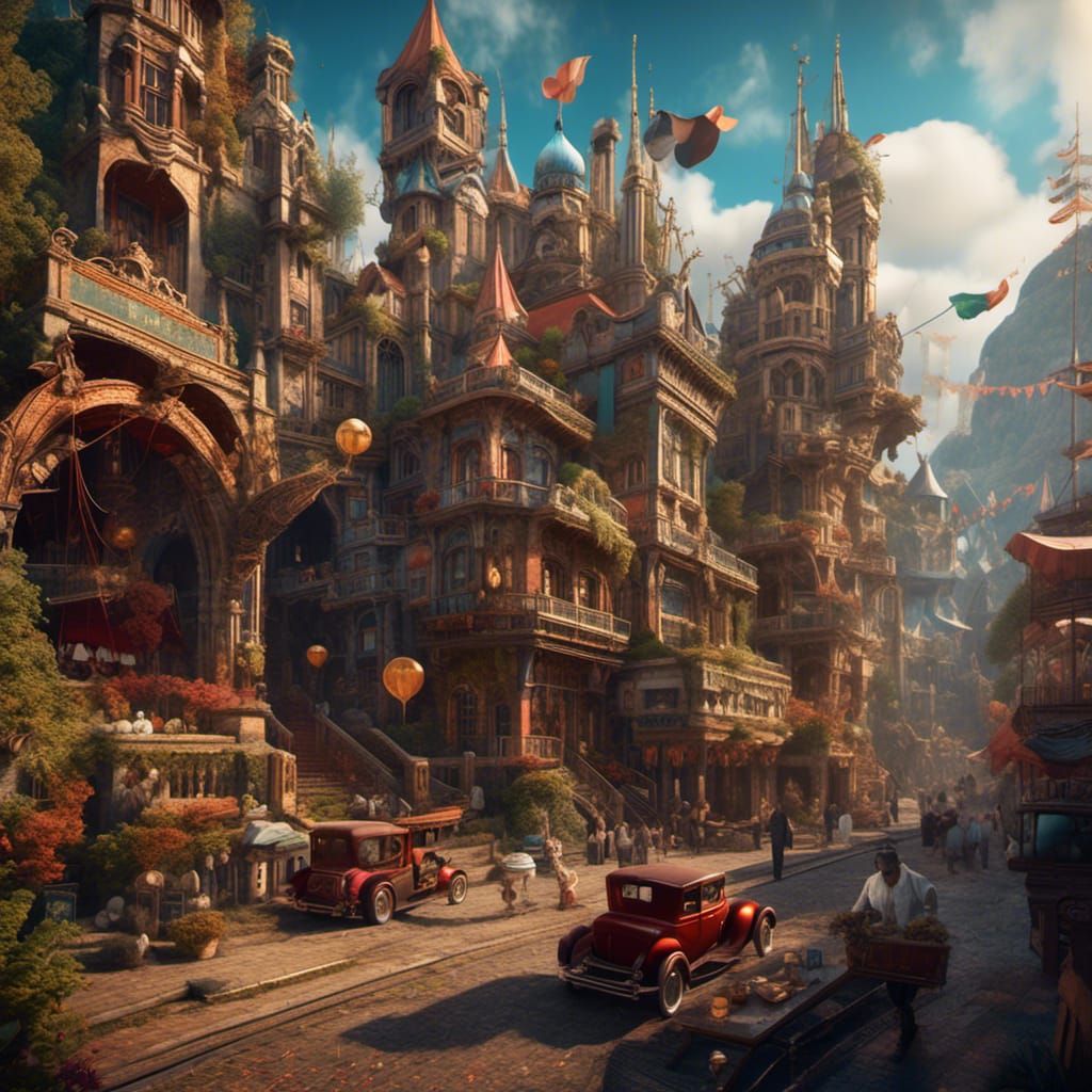 Roaring Twenties Fantasy Concept Art in Deep Color