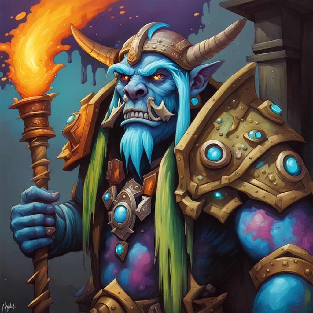 Murlock Graffiti Art in Ultra Quality