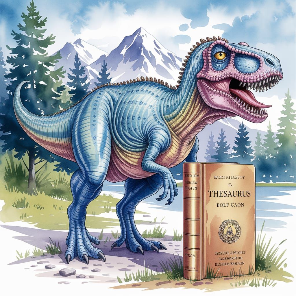 Dinosaur Thesaurus Watercolor Hybrid Creature