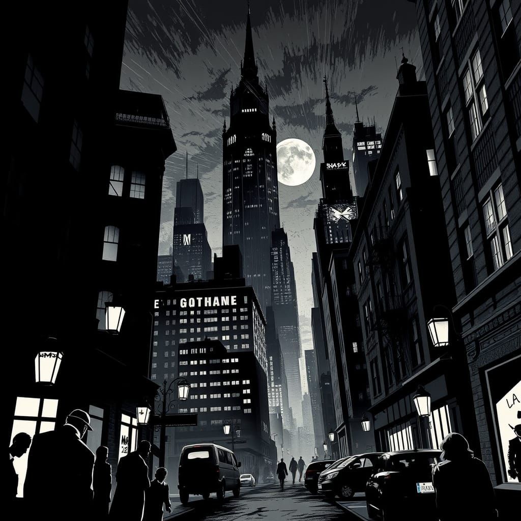 Gotham Noir: Black and White Comic Art