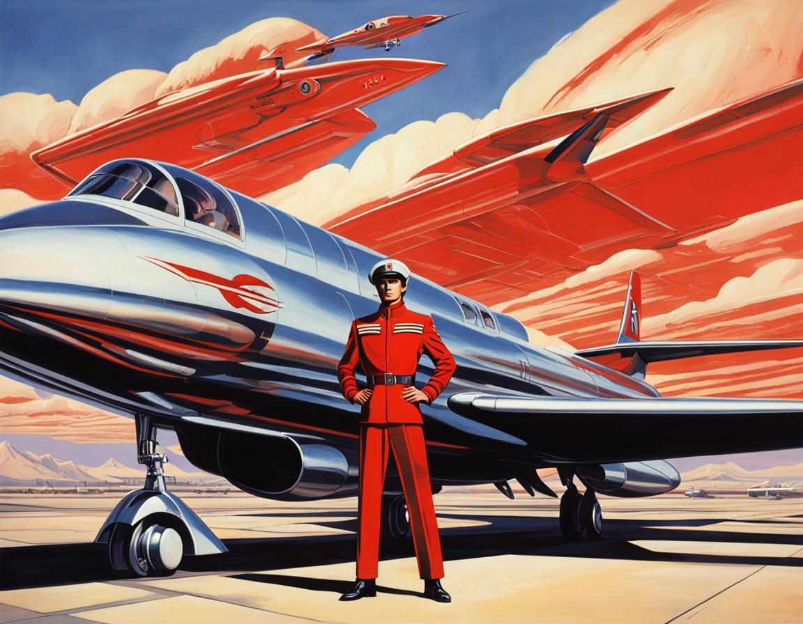 Captain Scarlet and Angel Jet in Retro-Futurism
