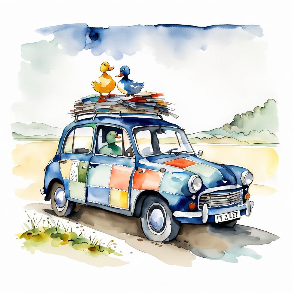 Quirky Car Held Together with Duct Tape