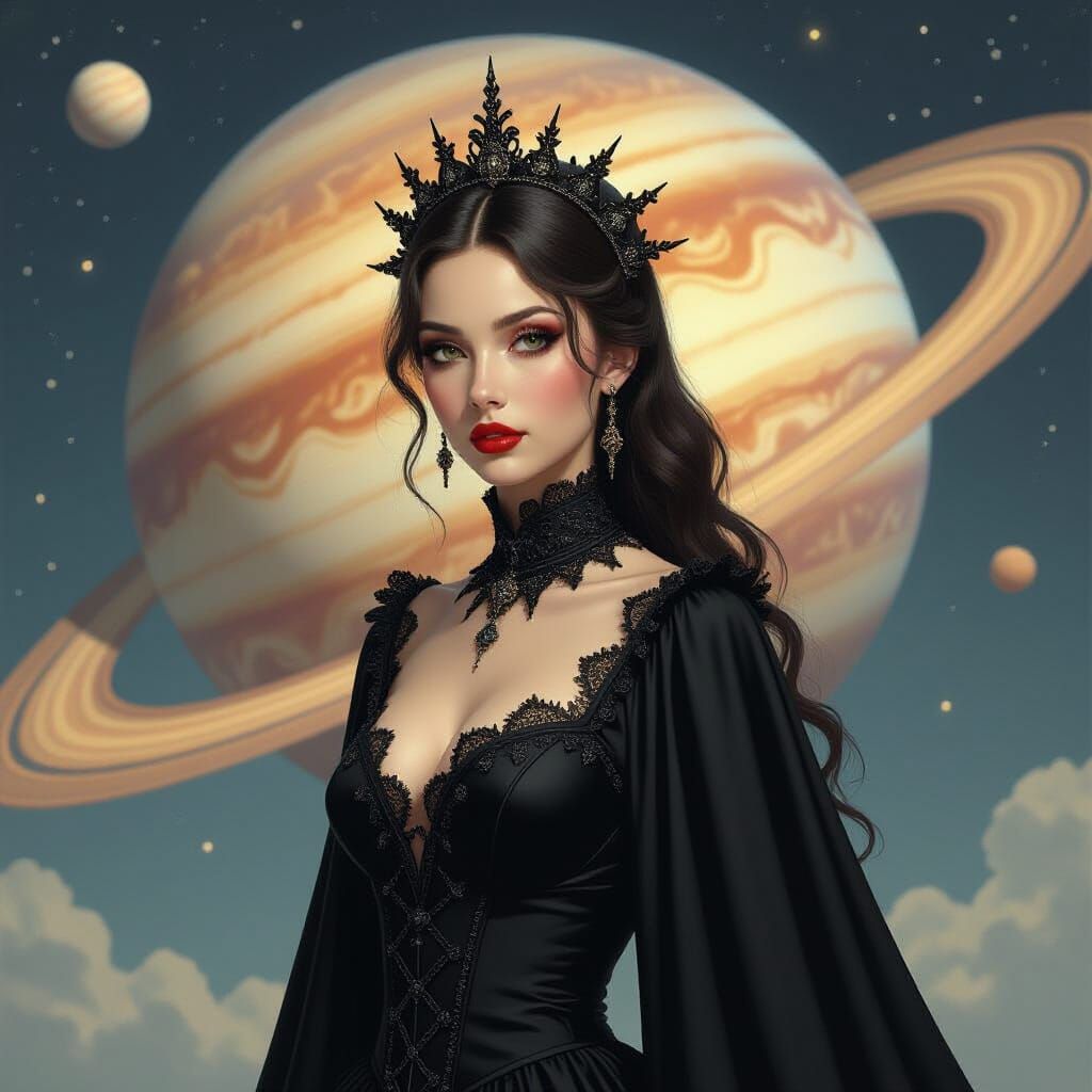 Saturn Alien Gothic Woman Portrait