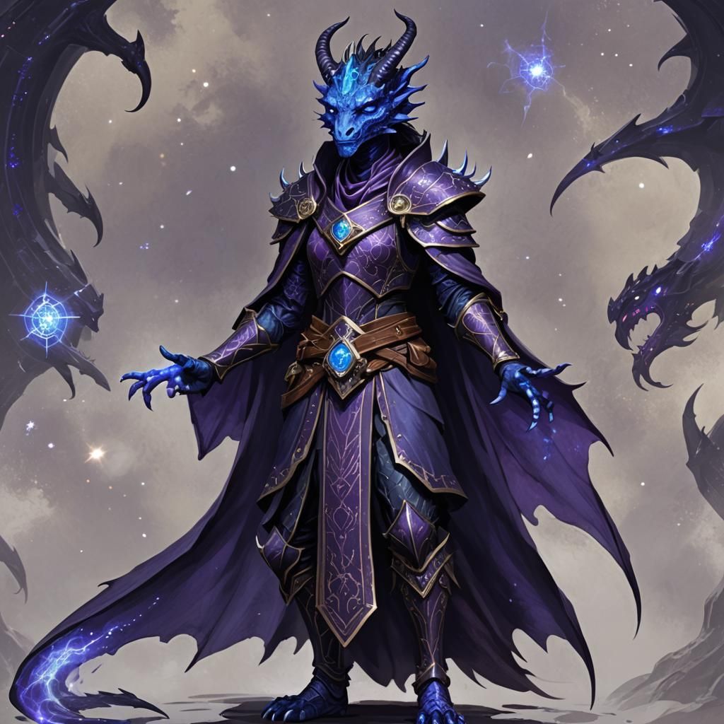 Dragonborn Divination Wizard in a Lightning Storm