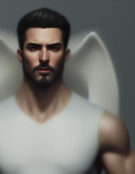 Fallen Angel Portrait in Hyperdetailed Art Nouveau Style