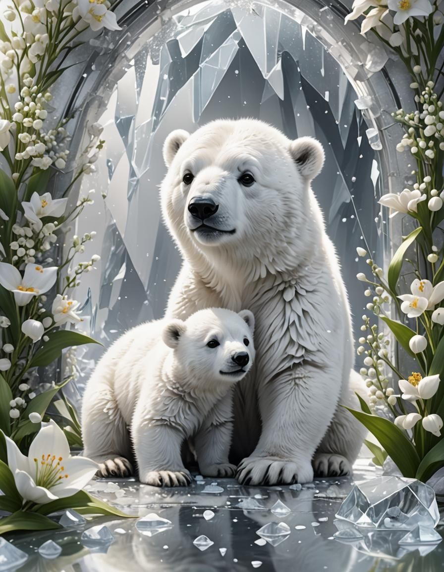 Adorable Mouse Presents Lilies in 3D Anime Art