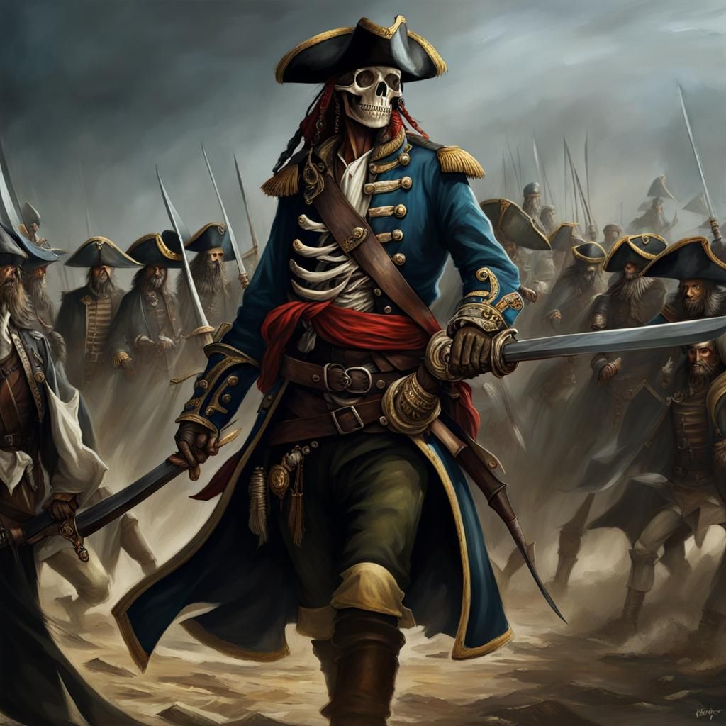 Epic Pirate Skeleton Leading Cavalry Horde