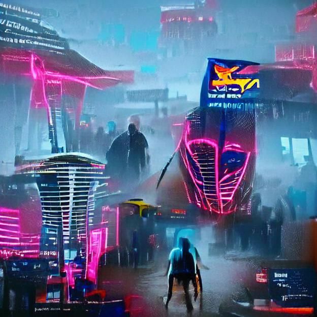 Cyberpunk Cityscape of the Future in Neon