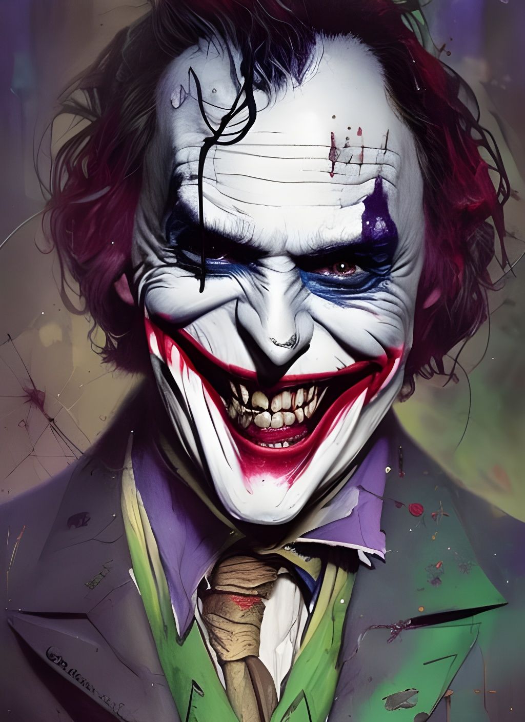 Jeffrey Combs as Joker: Crayon Caricature