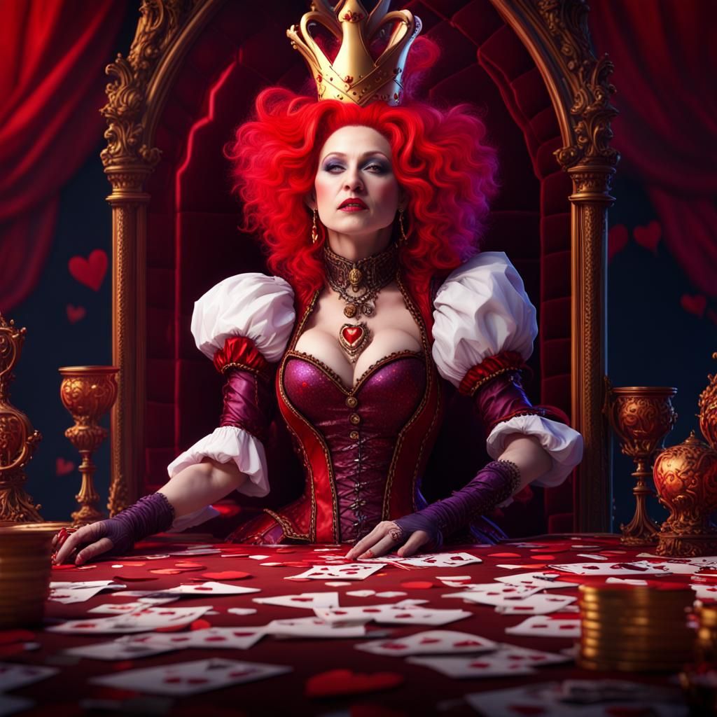 Cyndi Lauper as Red Queen: Dark Fantasy Art