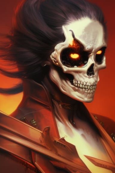 Ghost Rider Concept Art in Dark Fantasy Style