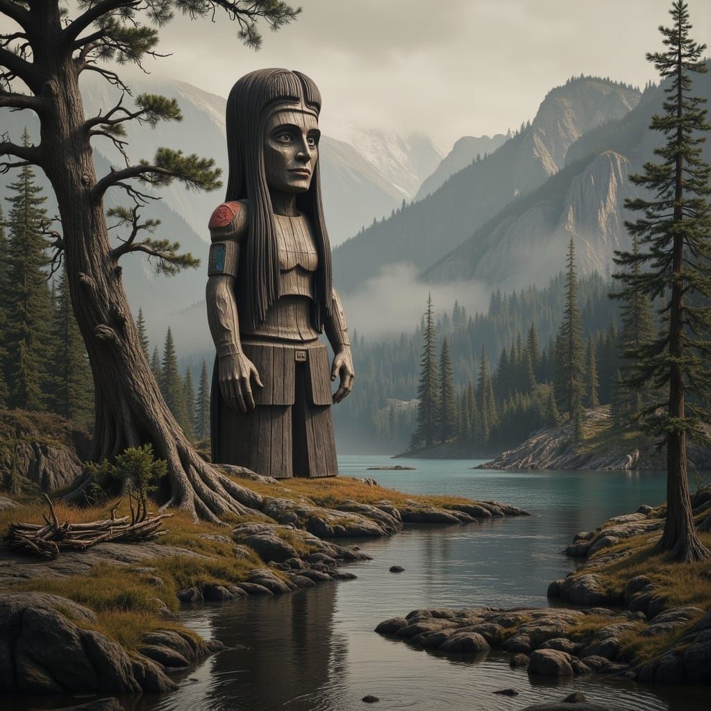 Surreal Pacific Northwest Landscape in Vibrant Colors