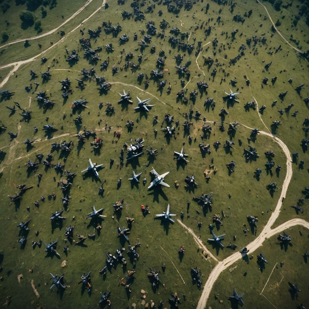 Aerial Battlefield: Cinematic Film Still