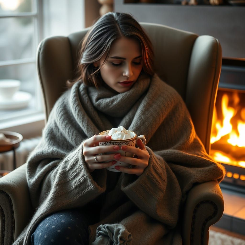 Cozy Danish Hygge Scene in Soft, Golden Light