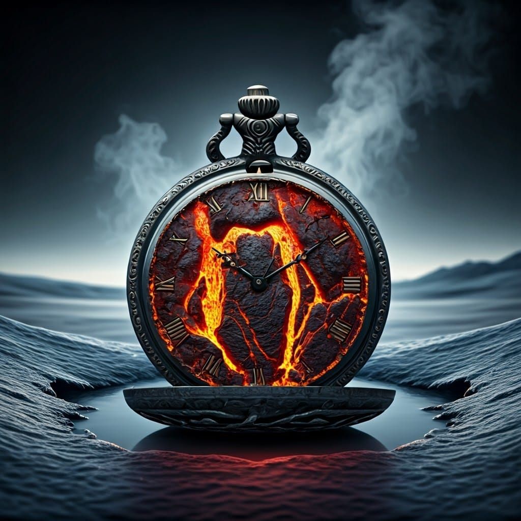 Antique Lava Rock Pocketwatch Melts in Arctic Steam