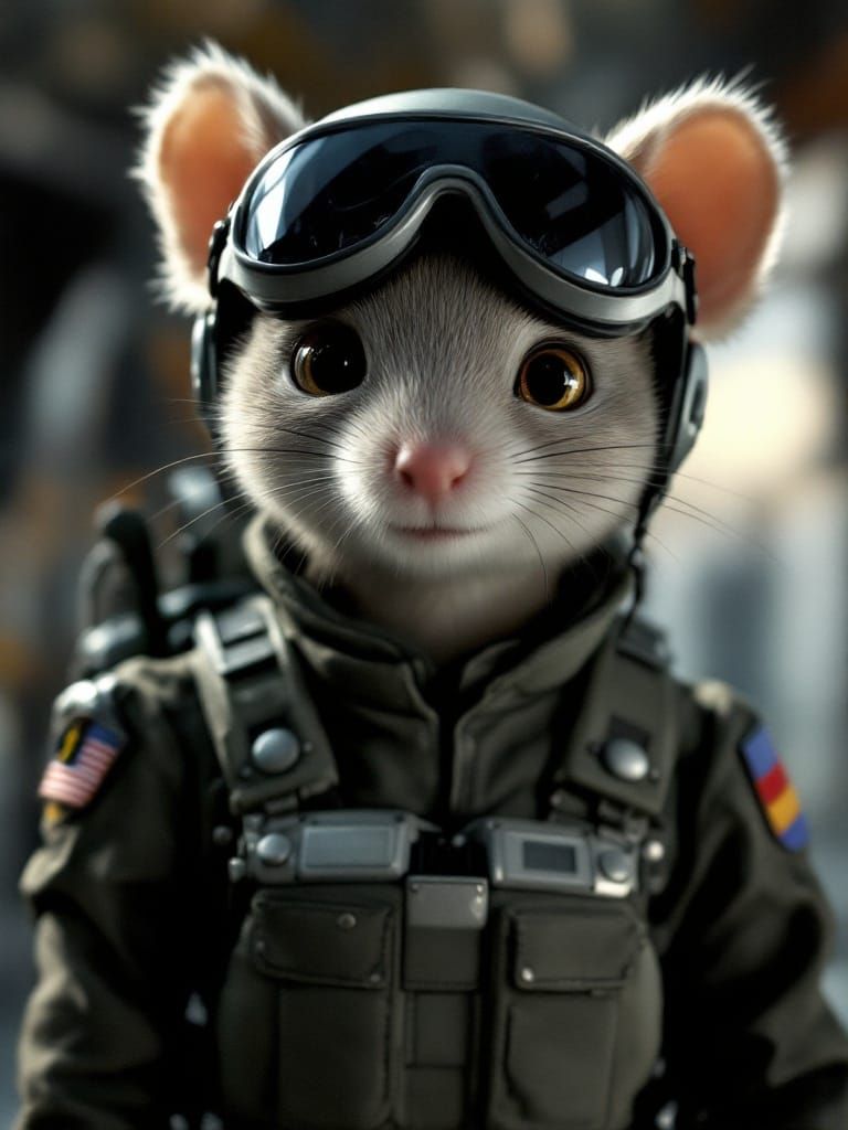 Mouse in Pilot Suit Takes Flight