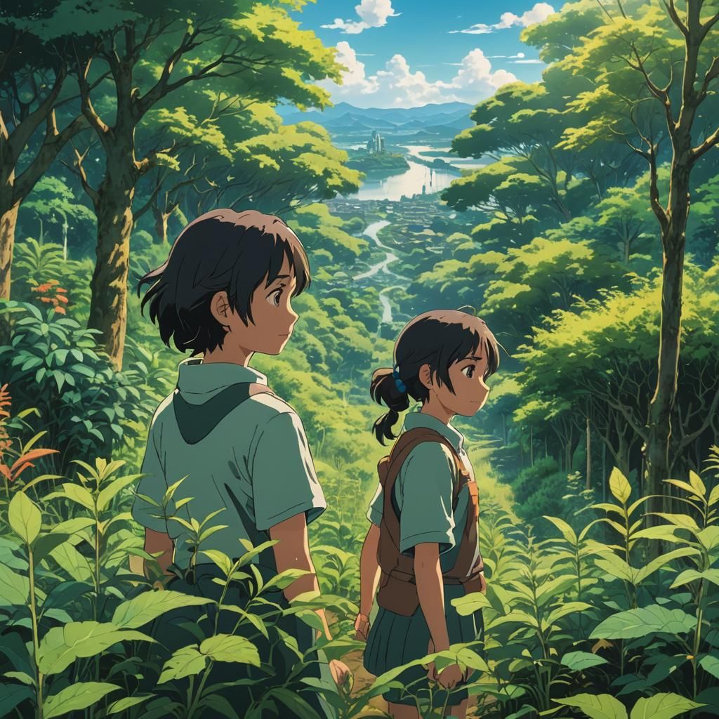 Mayan Woman Harvesting Corn in Anime Style