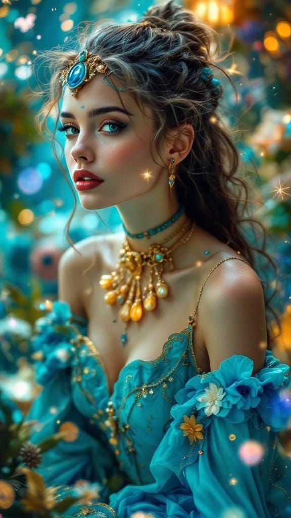 Abstract Portrait of Woman in Fantasy Setting