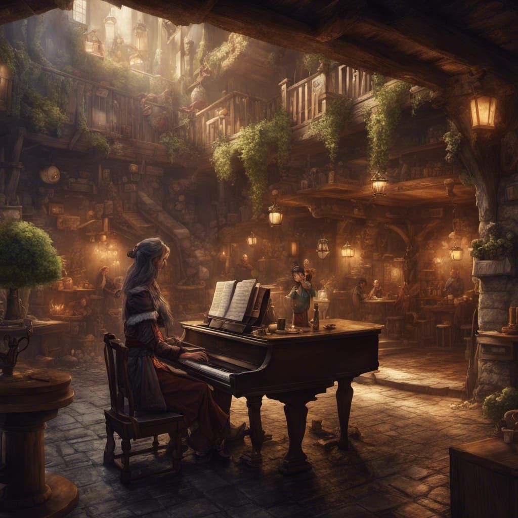 Whimsical Tavern Scene for Dungeons and Dragons