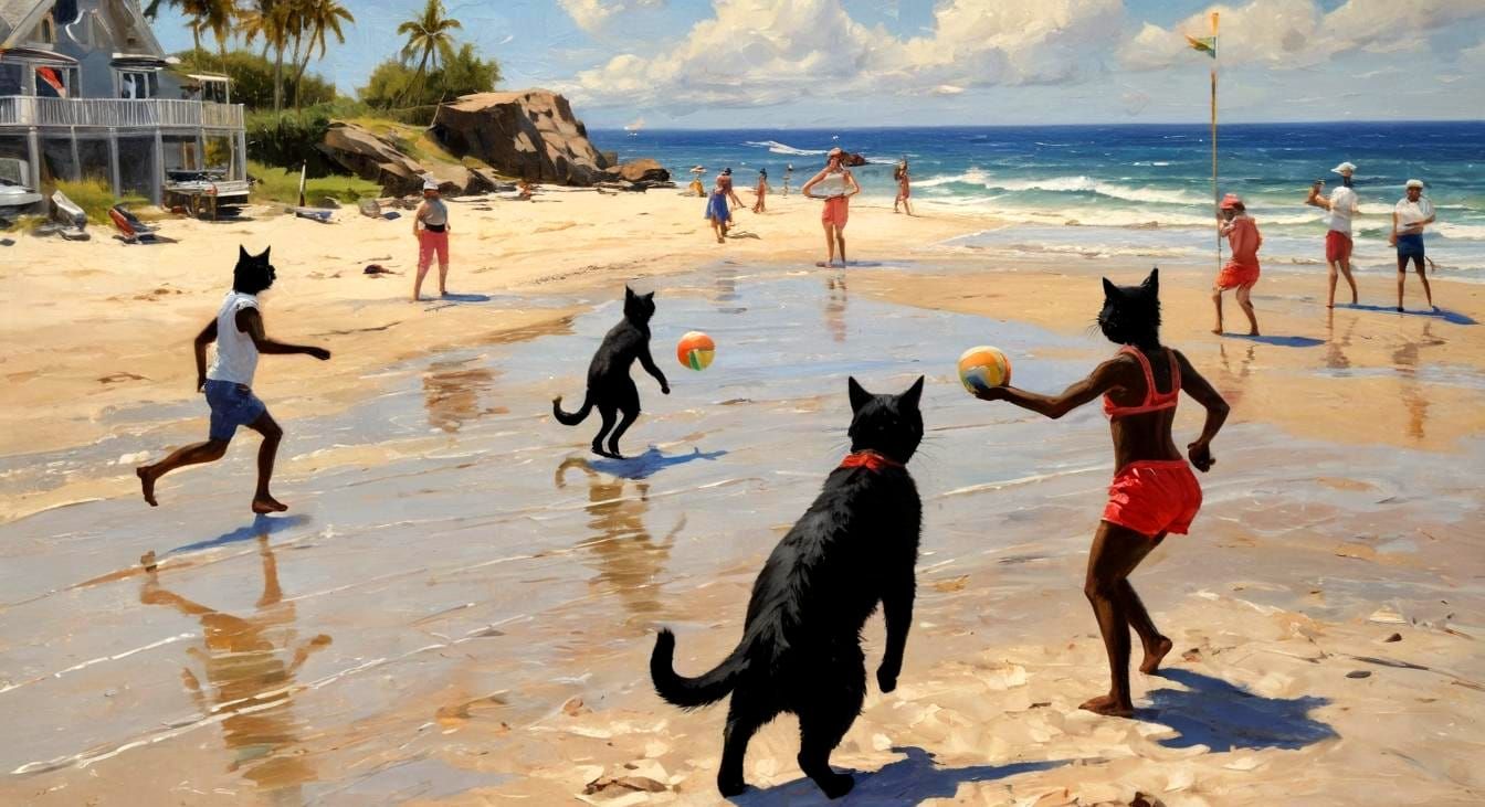 Khajiit Playing At The Beach
