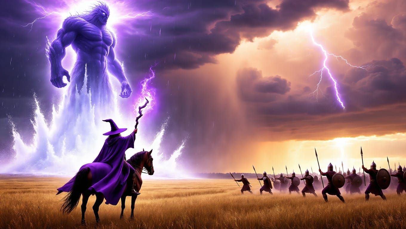 Epic Battle Unfolds as Wizard Summons a Water Elemental