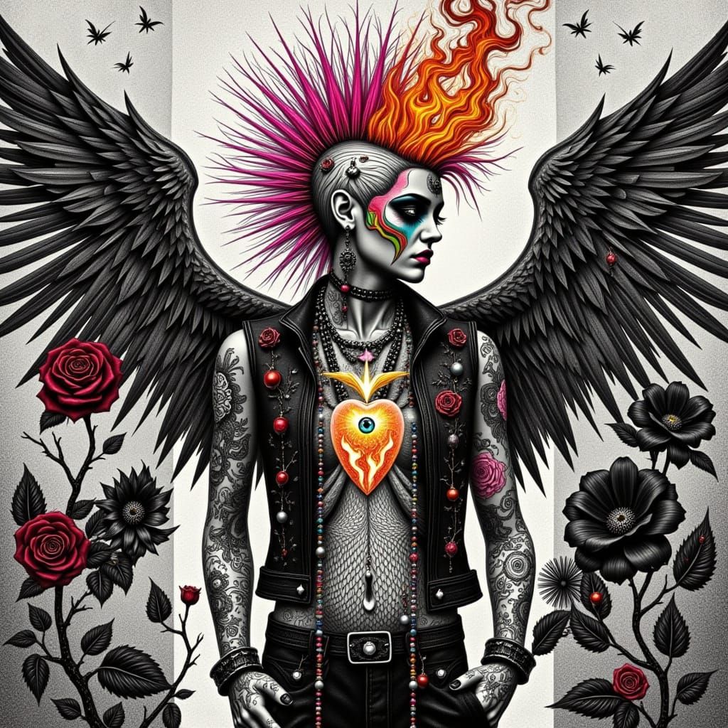 <lora:Punk Faith 1:1.0>  Punk Faith, Our Lady Of Social Awar...