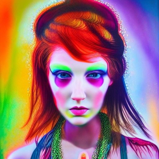 Redhaired Raver at Burning Man in Hyperrealism
