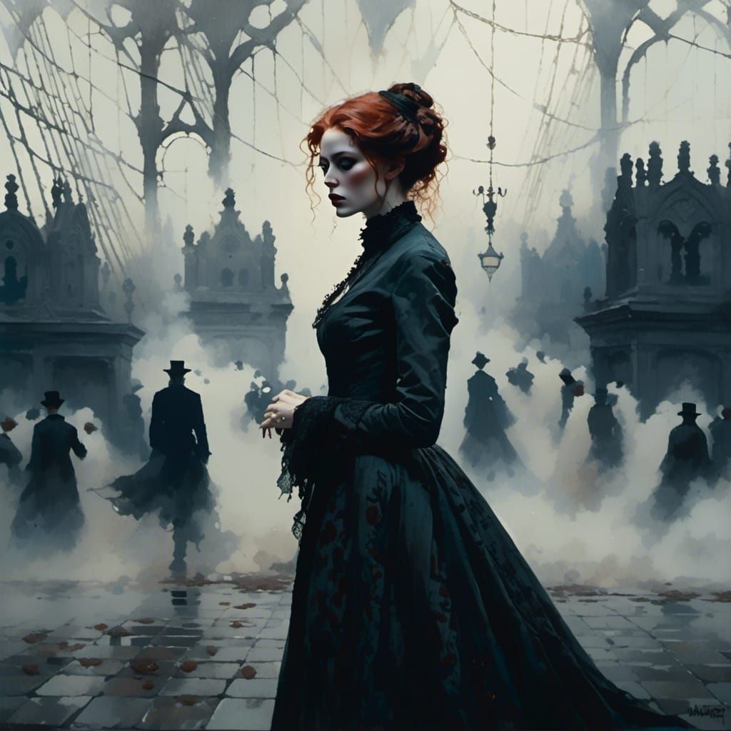 Irish Vampiress Bride in Victorian Gown