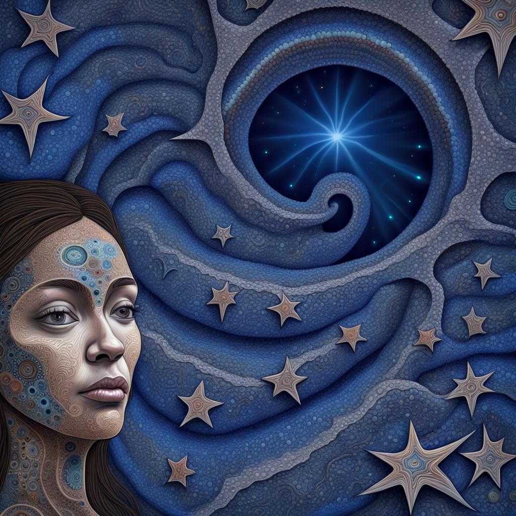 Mother of Creation: Cosmic Aboriginal Art Portrait