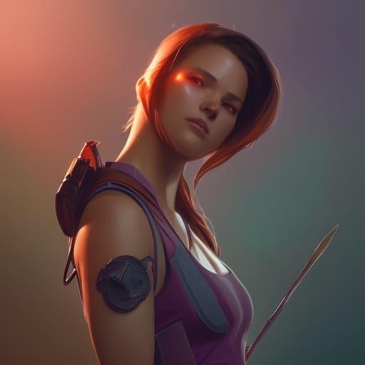 Hyperdetailed Kate Bishop Concept Art in Art Nouveau Style