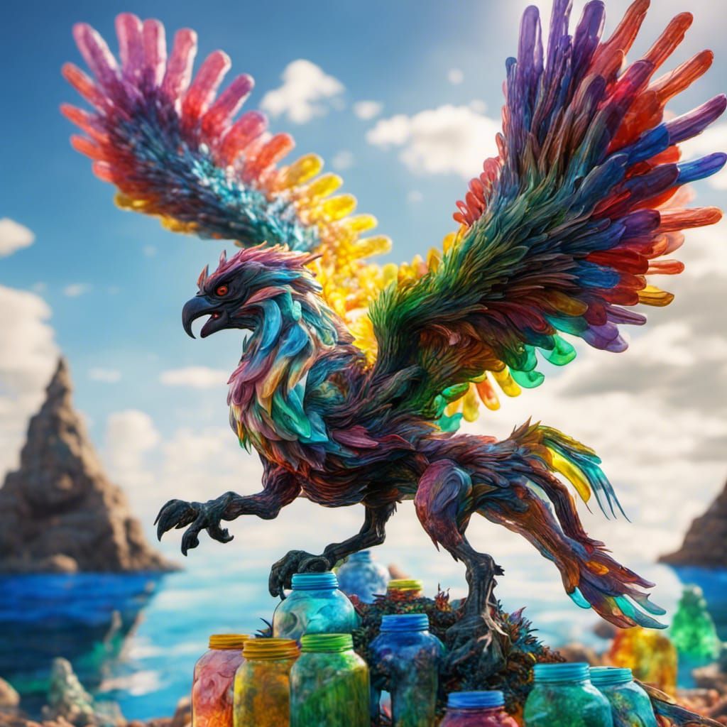 Recycled Plastic Bottle Griffon Concept Art